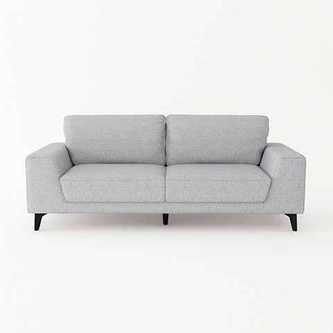 Light Grey Fabric 3-Seater Sofa With Black Legs