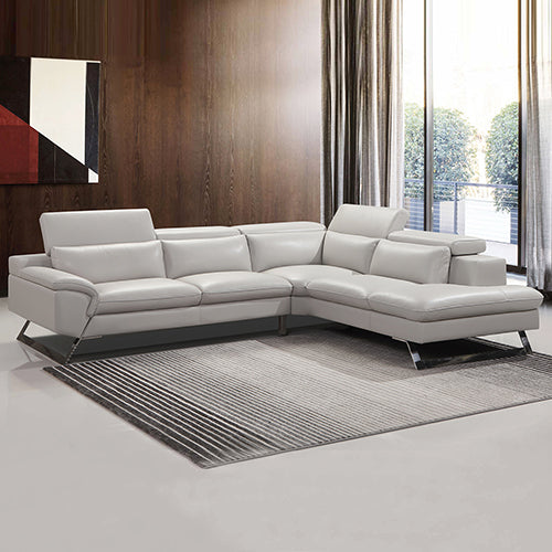 Cream Leatherette 5-Seater Corner Sofa With Chaise