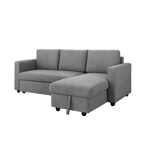 Murry 2 Seater Sofa Bed With Pull Out Storage Corner Lounge Set In Grey