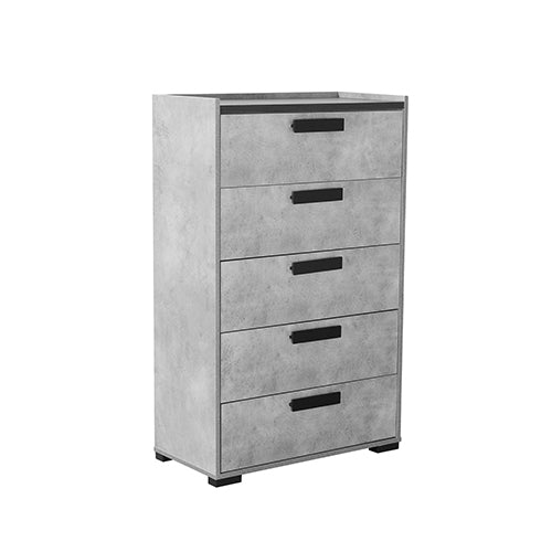 Modern Dressing Chest with 6 Drawers - Black & Cement