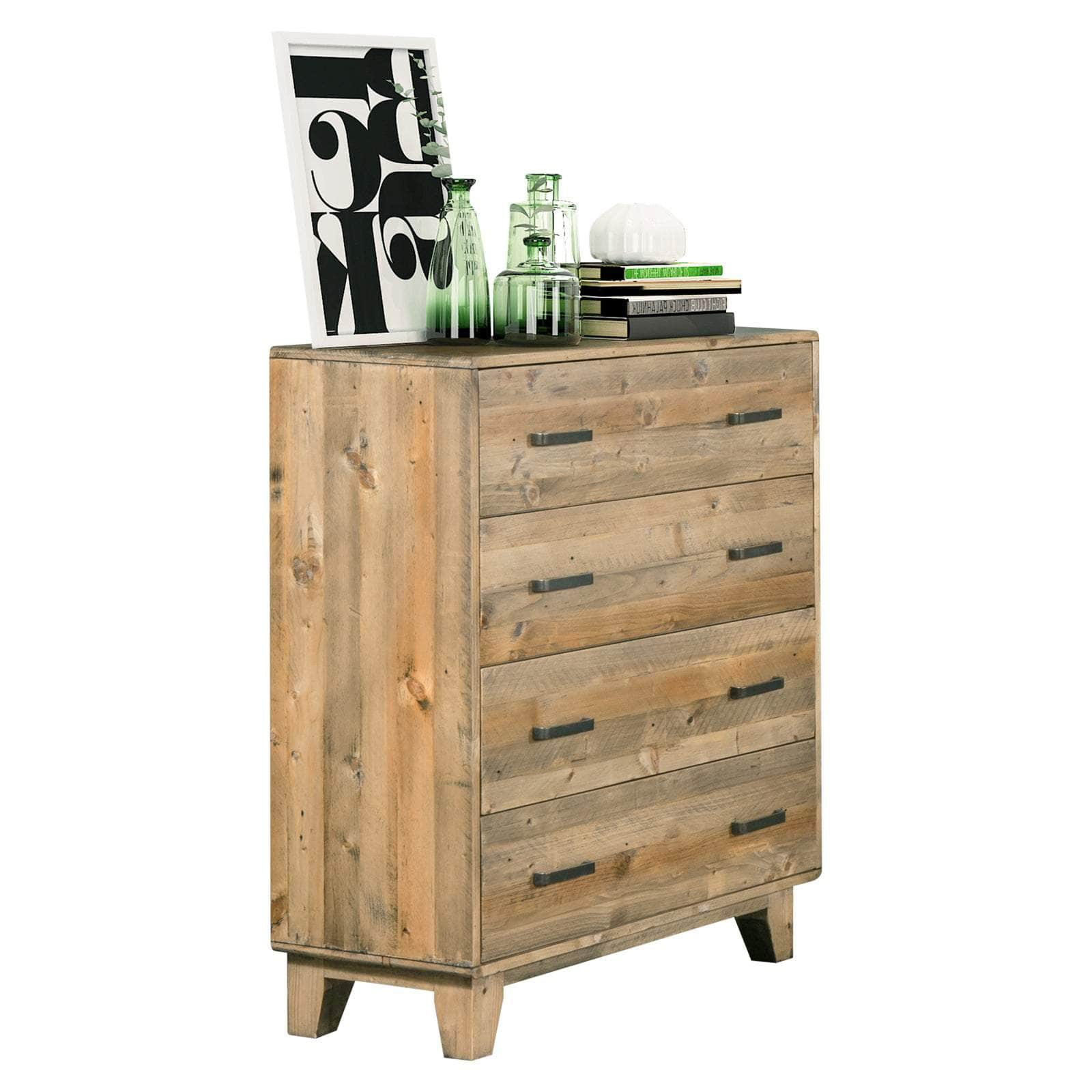 Tallboy With 4 Storage Drawers In Light Brown