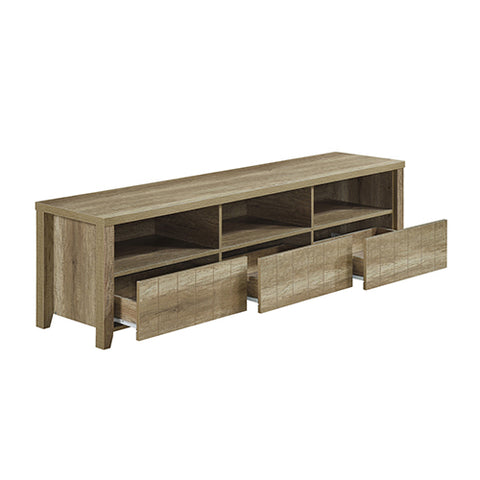 Oak Tv Cabinet Entertainment Unit With 3 Drawers And Shelf