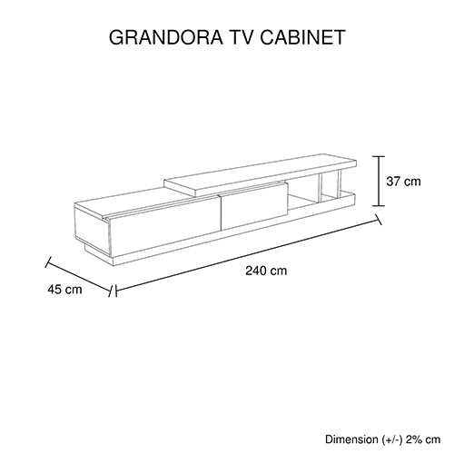 High Gloss Finish TV Cabinet White Ash Colour