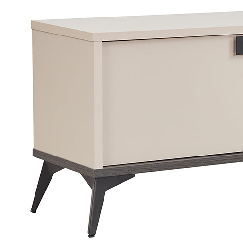 Elegant TV Cabinet with Drawer - Champagne Finish