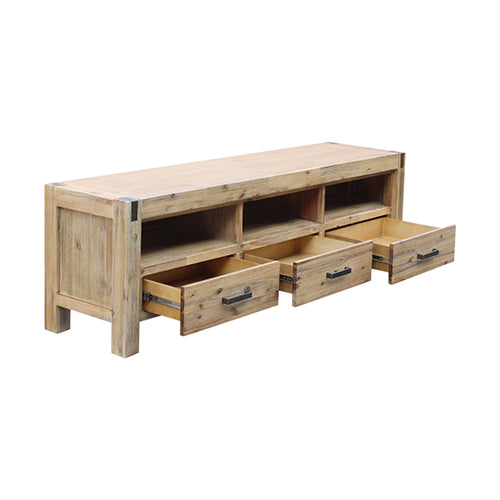 Oak Tv Cabinet With 3 Drawers And Shelf