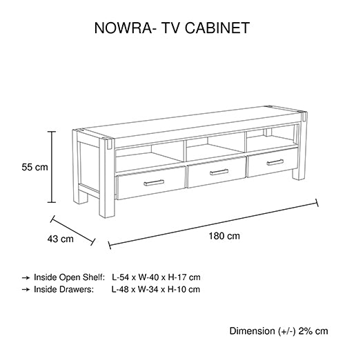 Oak Tv Cabinet With 3 Drawers And Shelf