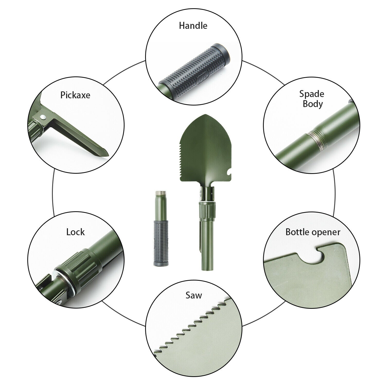 Compact Survival Spade With Compass