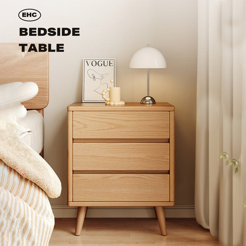 Elegant 3-Drawer Bedside Table Nightstand