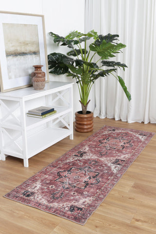 Stylish Cezanne Terracotta Vintage Rug - 80x400