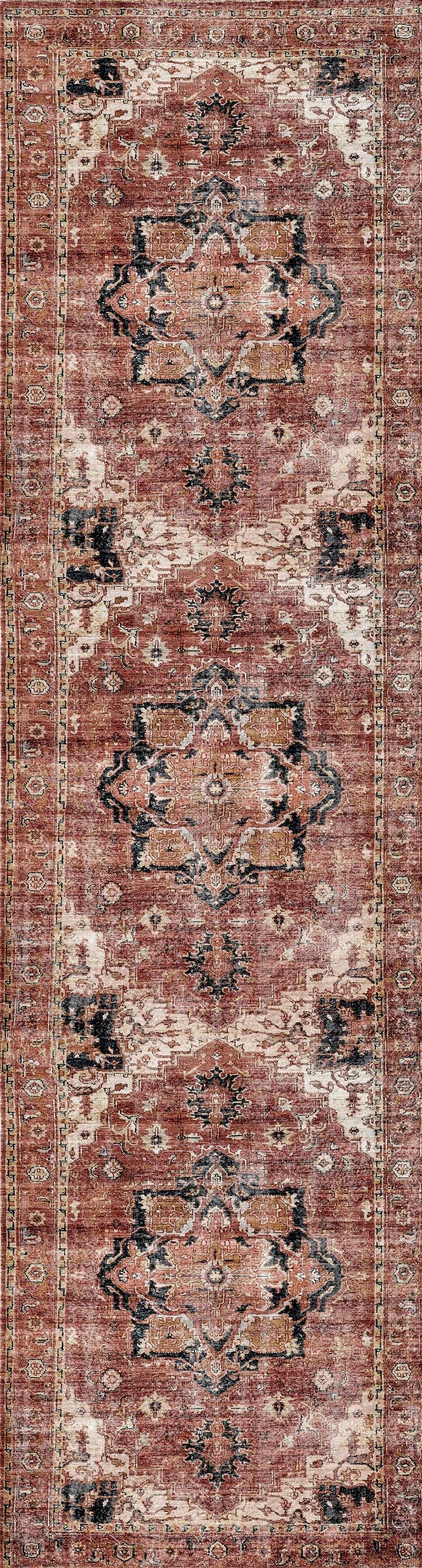 Stylish Cezanne Terracotta Vintage Rug - 80x400