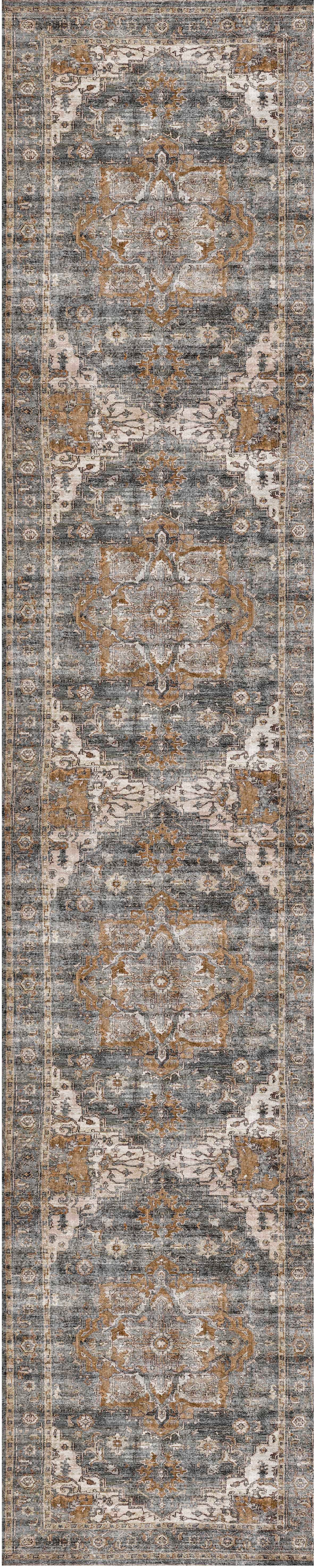 Elegant Cezanne Rabbit Grey-Gold Rug - 80x400