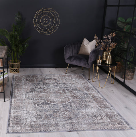 Sleek Kendra Ash Vintage Rug - 80x500