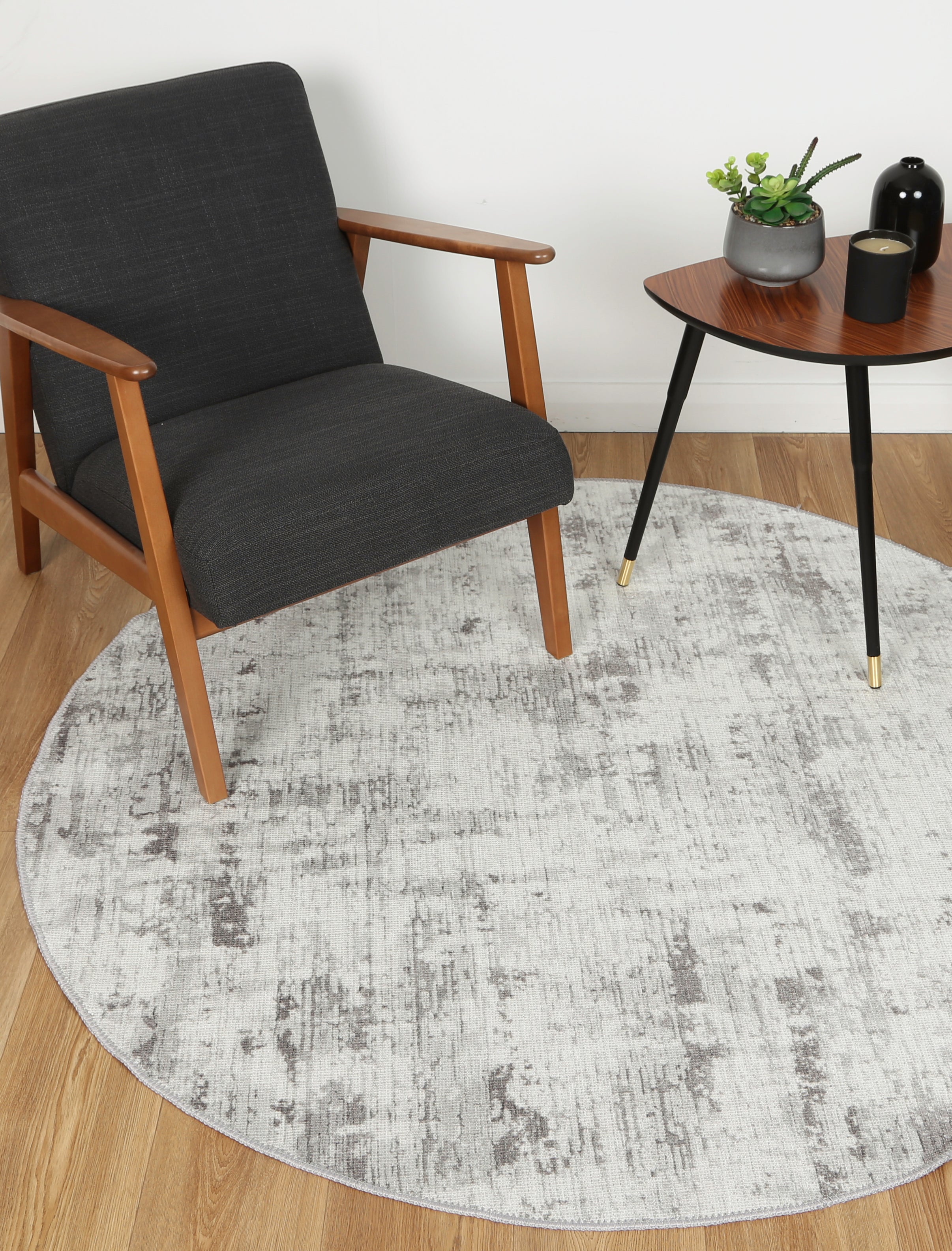 Sleek Alfred Ivory Round Rug - 160x160