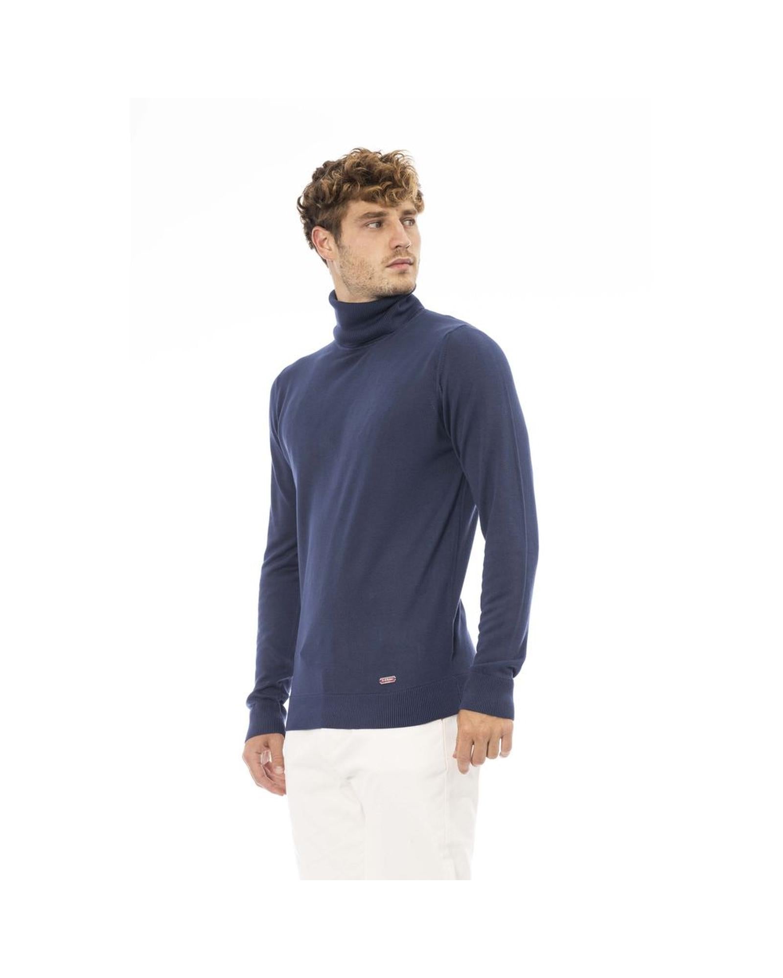 Trendy Black/Blue Modal Sweater Baldinini Trend Men