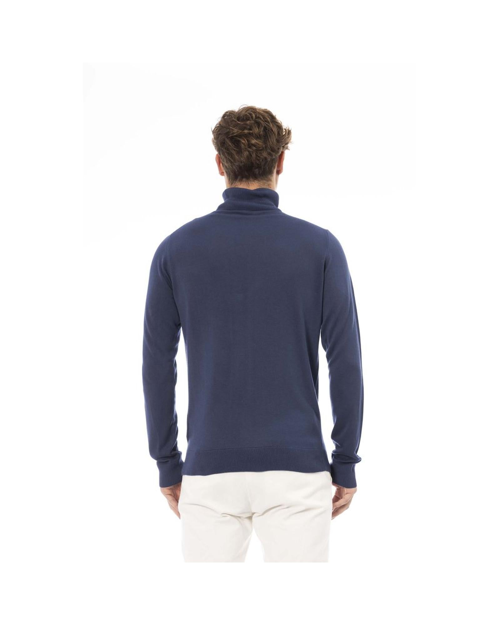 Trendy Black/Blue Modal Sweater Baldinini Trend Men