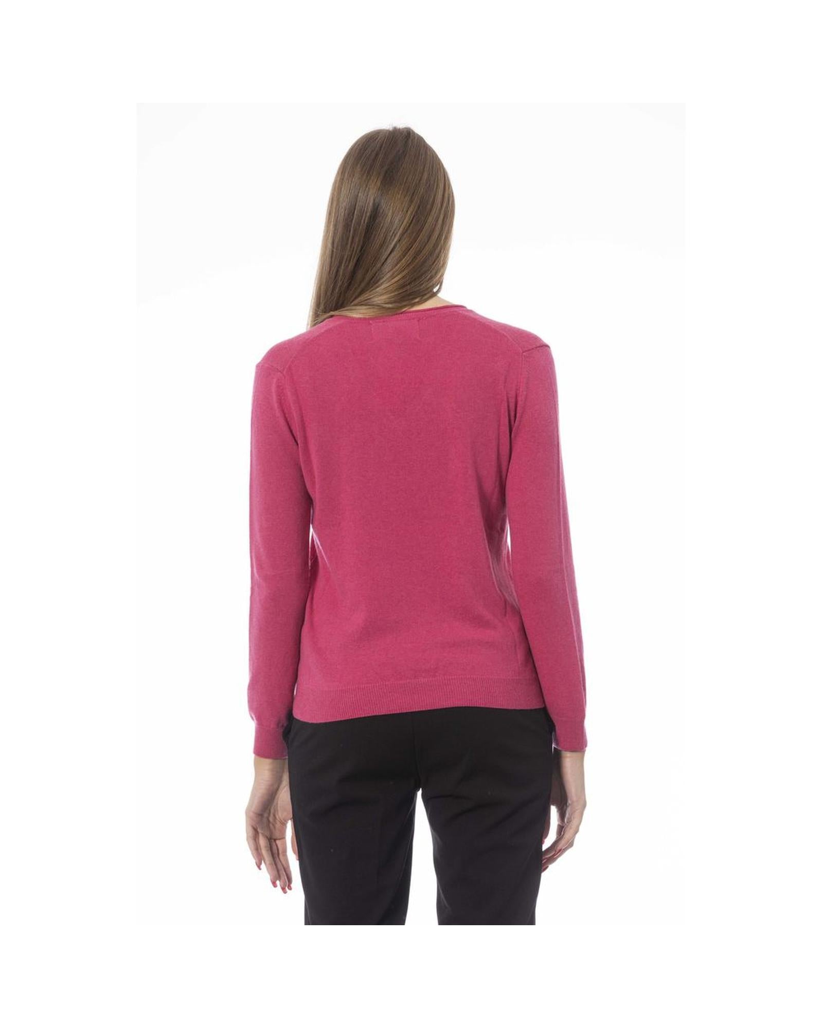 Elegant Beige/Fuchsia/Light Blue Polyamide Sweater -Baldinini Trend