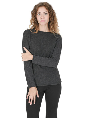 Crown Of Edinburgh Cashmere Women'S Slate Boatneck Sweater