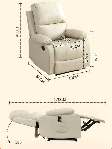 Push Back Theater Recliner Sofa Leisure Lazy Single Sofa 