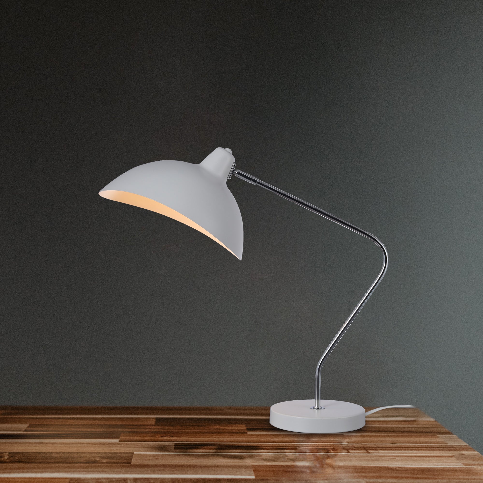 Modern Abby Table Lamp - White