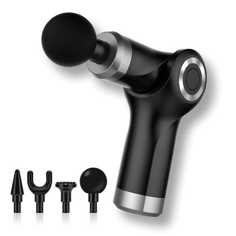 Electric Shock Muscle Massage Gun - Foldable Black Pocket