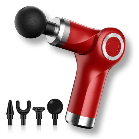 Red Folding Electric Shock Muscle Massage Gun - Pocket Fascia