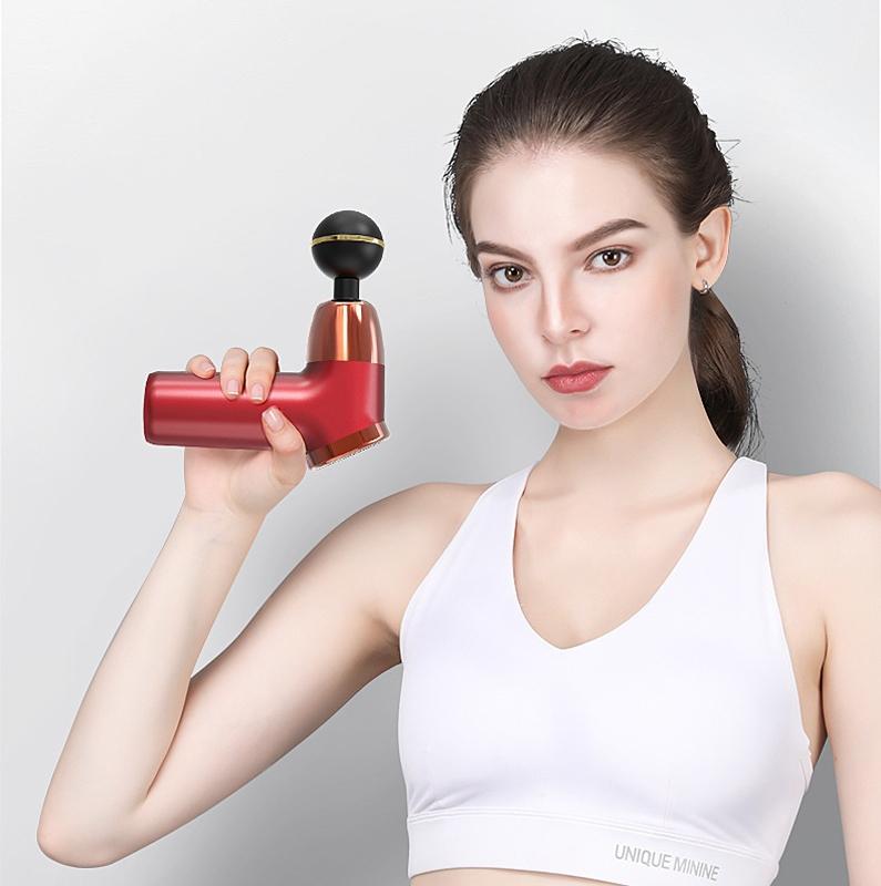 20-Speed Electric Shock Muscle Massage Gun With Lcd - Gray