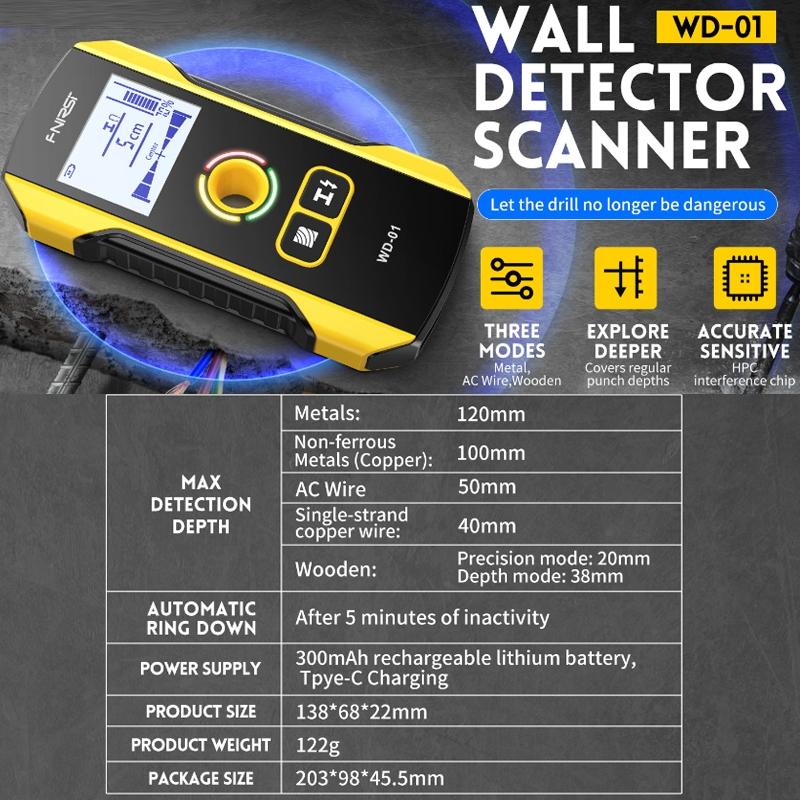 Multifunctional Wall Wire Detector - Load-Bearing Scanner