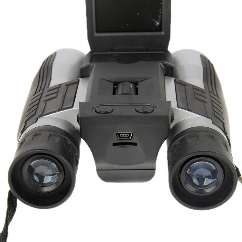 Black Digital Camera Binoculars - 12X Zoom 5MP with LCD Screen