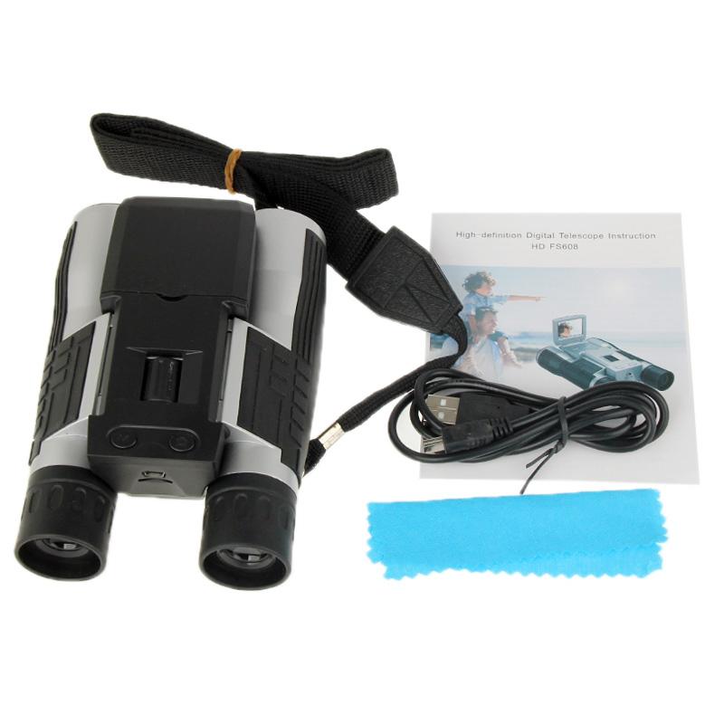 Black Digital Camera Binoculars - 12X Zoom 5MP with LCD Screen