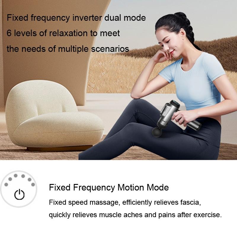 Intelligent 6-Speed Fascia Massager With 4 Heads - Gray