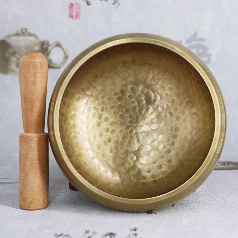 8.5Cm Copper Buddha Sound Bowl Set With Mat Stick & Bag