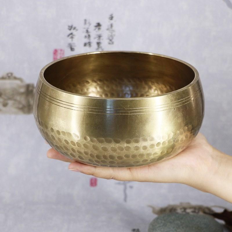 8.5Cm Copper Buddha Sound Bowl Set With Mat Stick & Bag