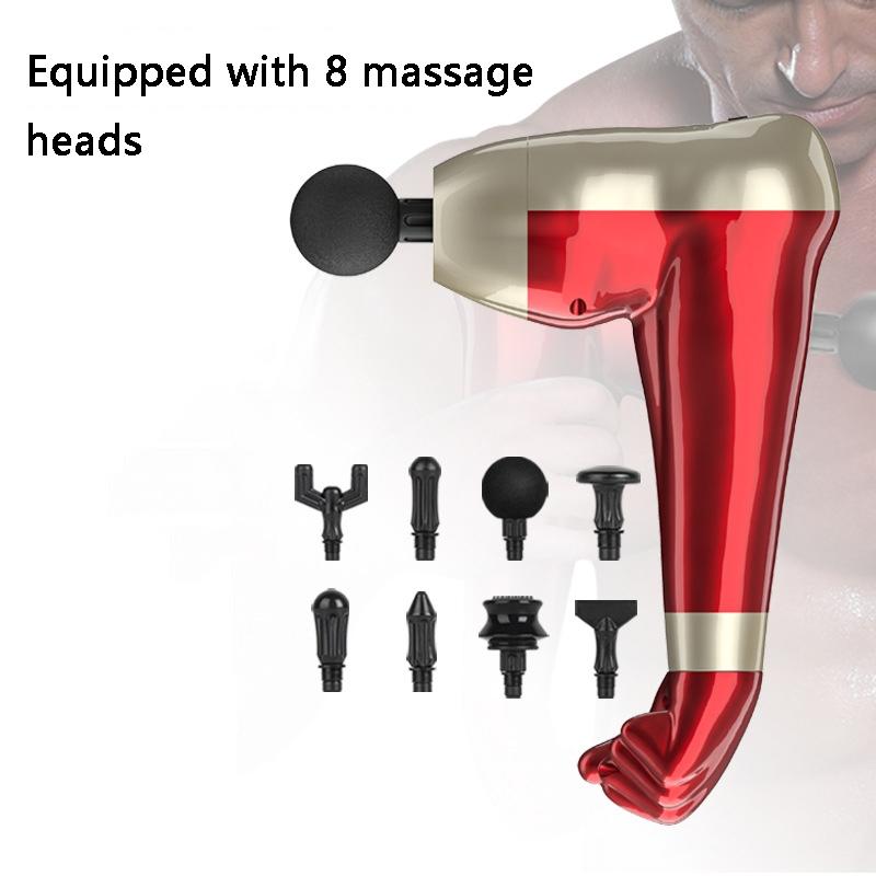 Arm Shape Usb Massage Gun For Muscle Relaxation - Red