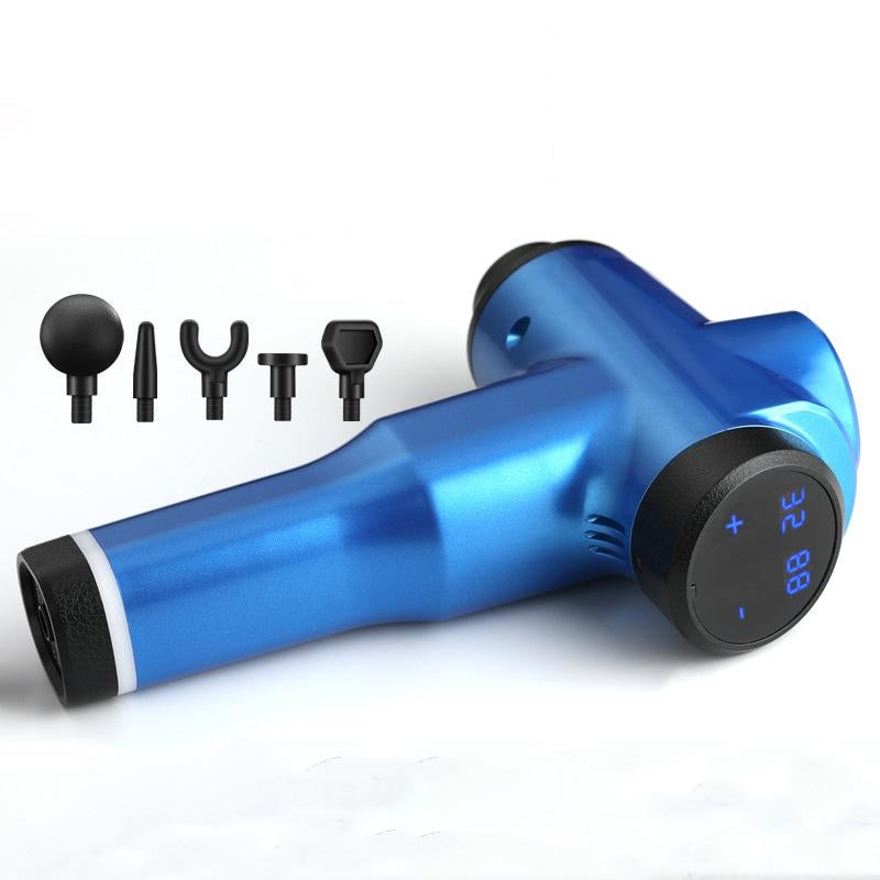 Portable Fascia Massage Gun For Muscle Relaxation - 32 Gears Blue