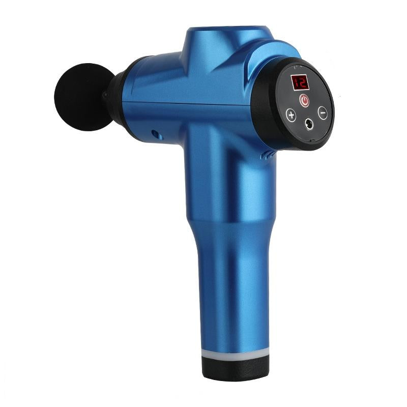 Portable Fascia Massage Gun For Muscle Relaxation - 12 Gears Blue