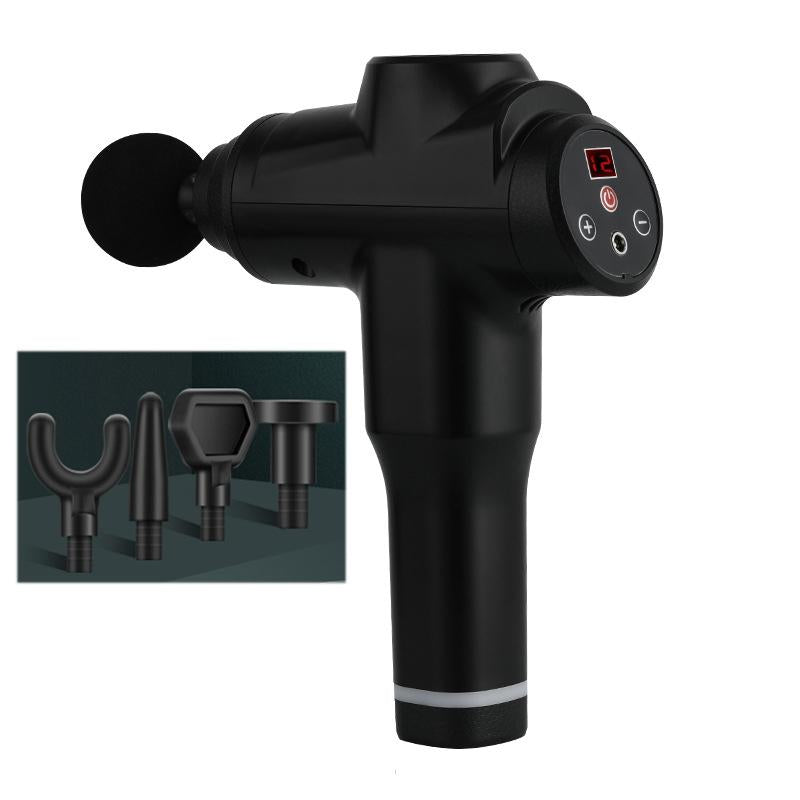 12-Gear Portable Massage Gun for Muscle Relief - Black