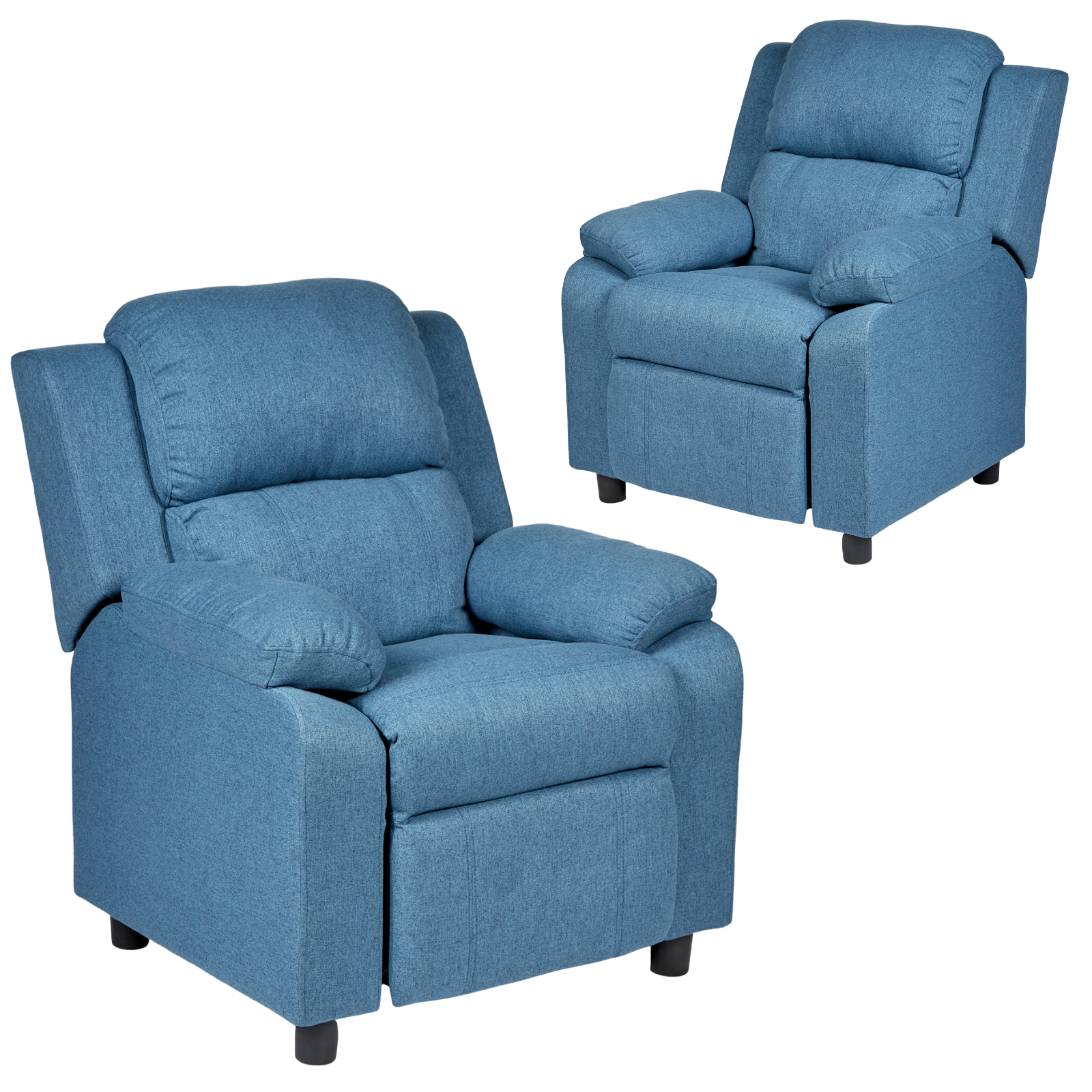 Set Of 1/2/4 Erika Navy Blue Adult Recliner Sofa Chair