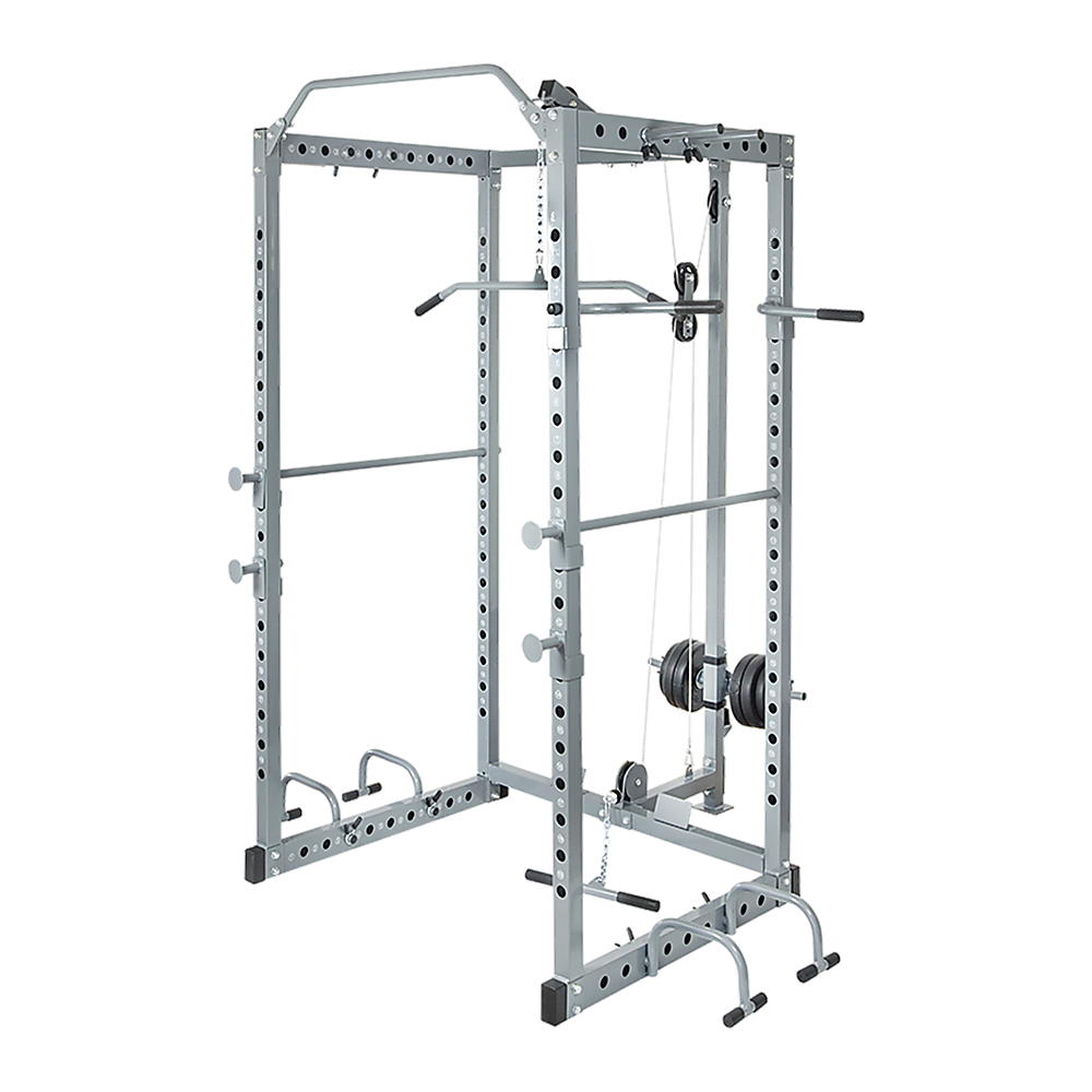 Power Rack Squat Cage Stands W Lat Pulldown Home Gym