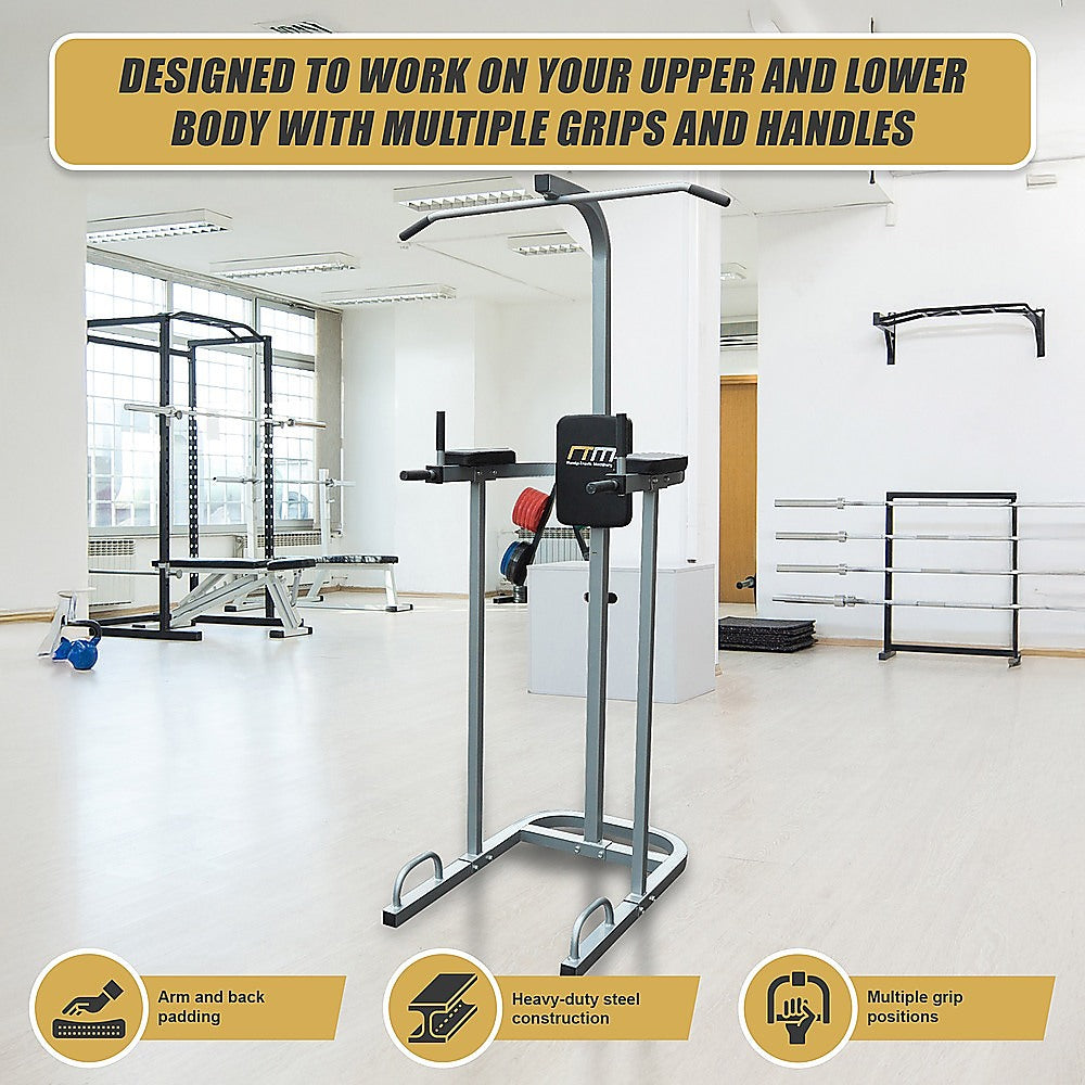 Ab Power Tower Dip Chin Push Up Home Gym Multistation