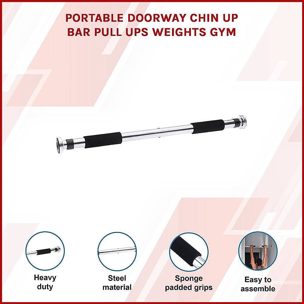 Portable Doorway Chin Up Bar Pull Ups Weights Gym