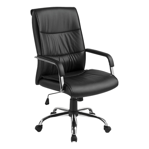 Executive Pu Leather Office Chair With Padded Seat In Classic Black