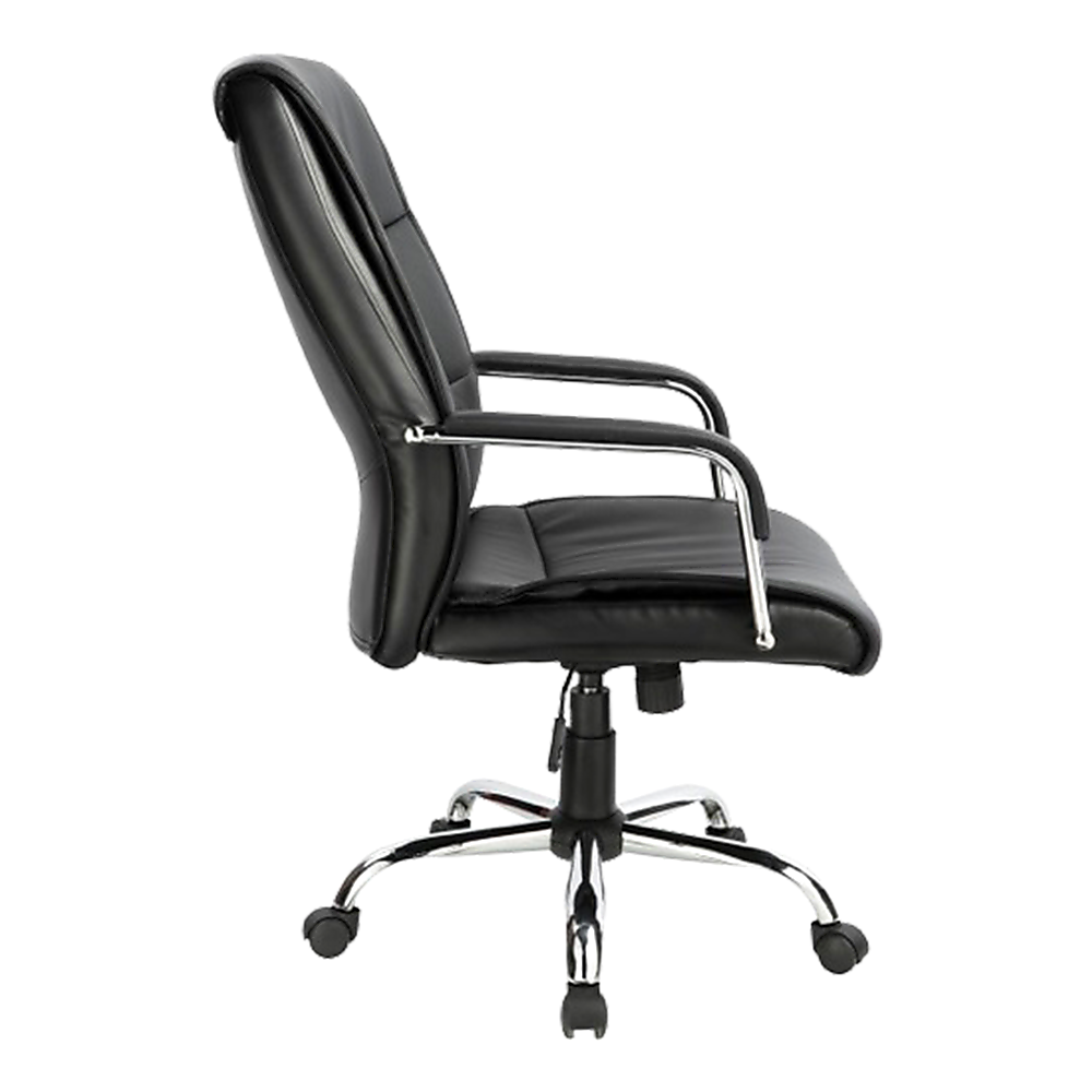 Executive Pu Leather Office Chair With Padded Seat In Classic Black