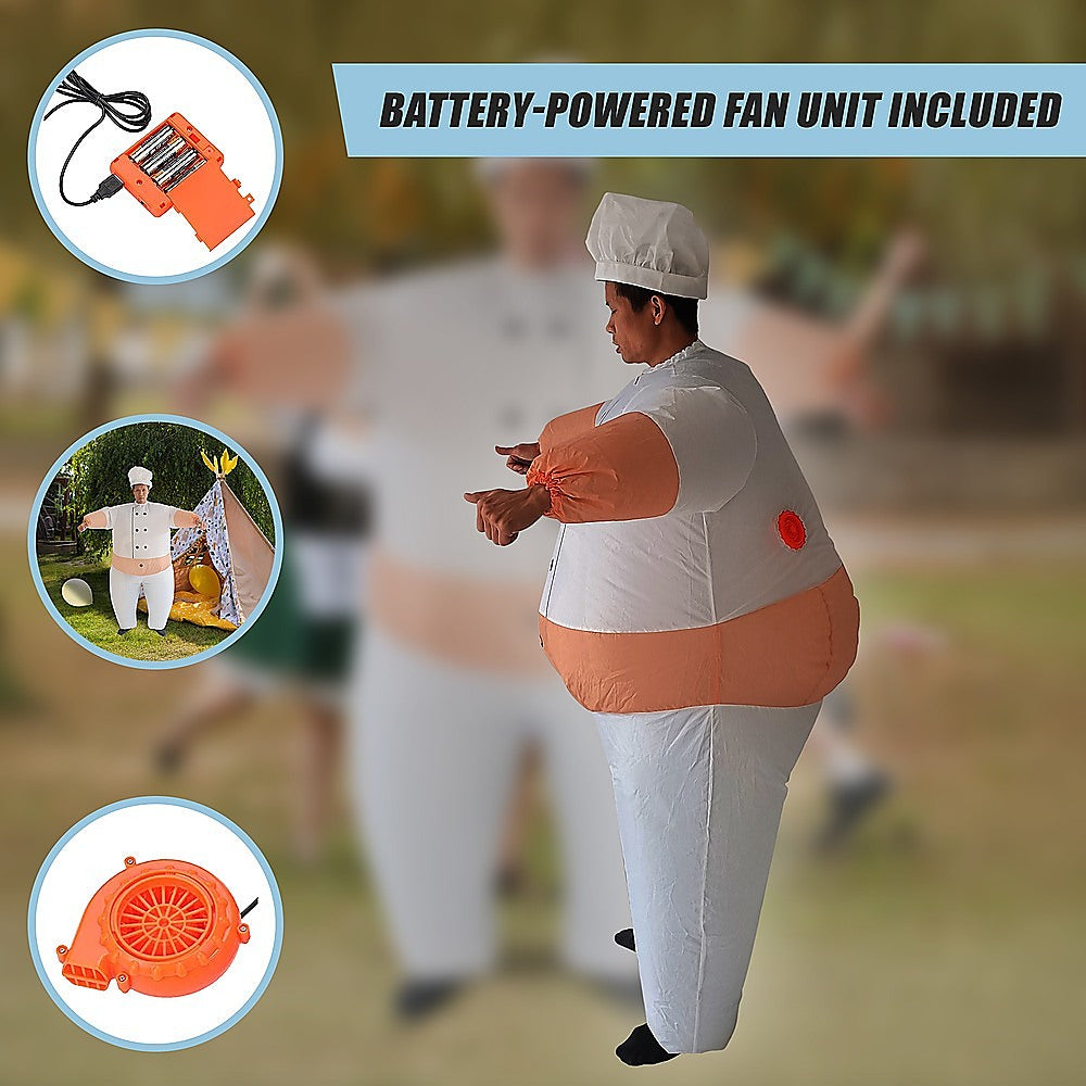 Chef Fancy Dress Inflatable Suit -Fan Operated Costume