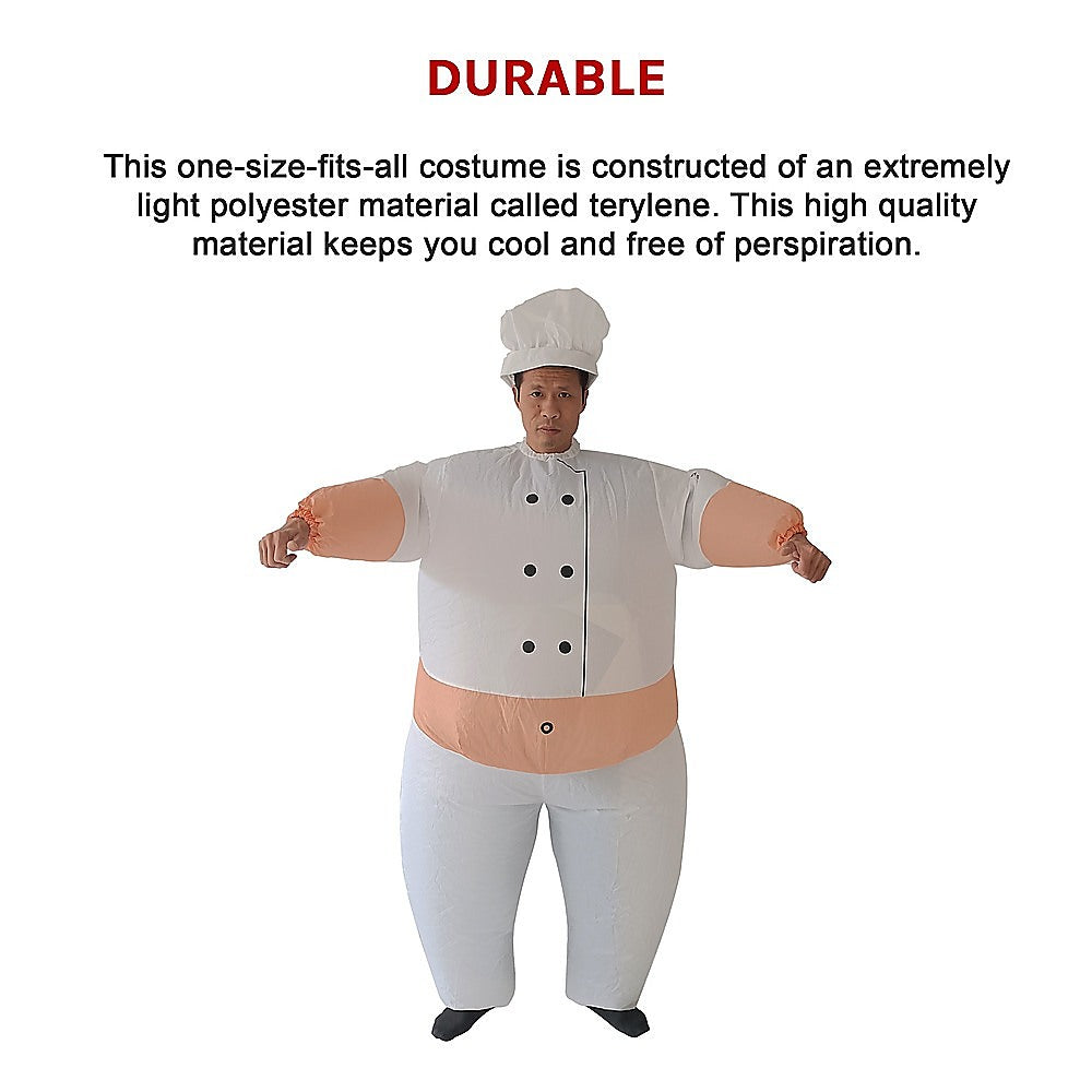 Chef Fancy Dress Inflatable Suit -Fan Operated Costume