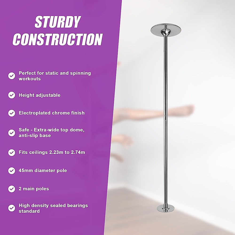 Portable Dance Pole Dancing Spinning Home Gym Fitness