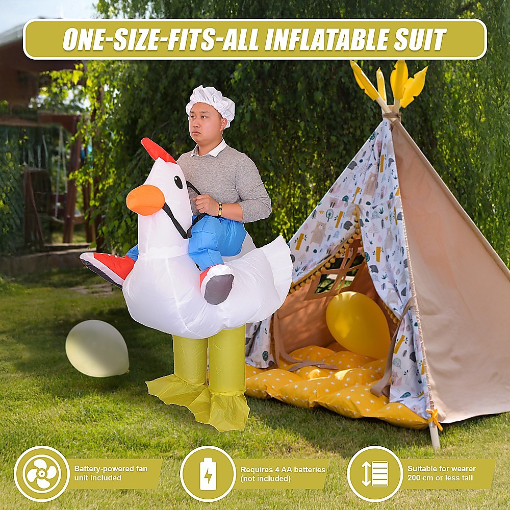 Chicken Fancy Dress Inflatable Suit - Fan Operated Costume