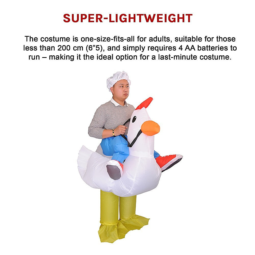 Chicken Fancy Dress Inflatable Suit - Fan Operated Costume