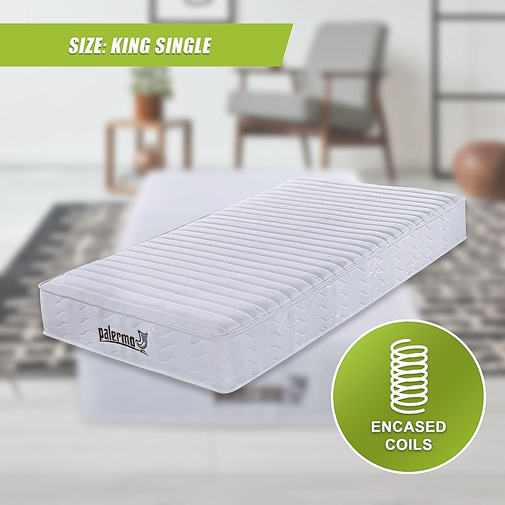 Simple Deals Contour 20cm Encased Coil King Single Mattress CertiPUR-US Certified Foam