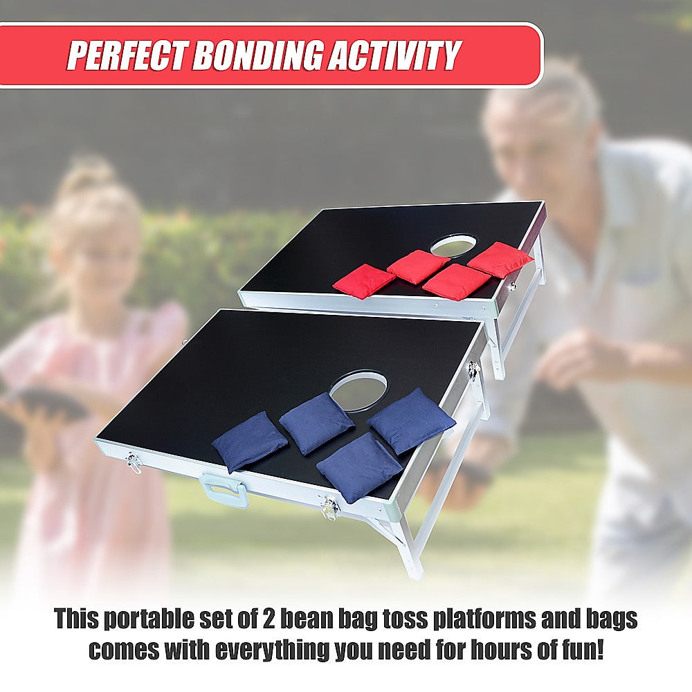 Bean Bag Toss Cornhole Game Set Aluminium Frame Portable Design