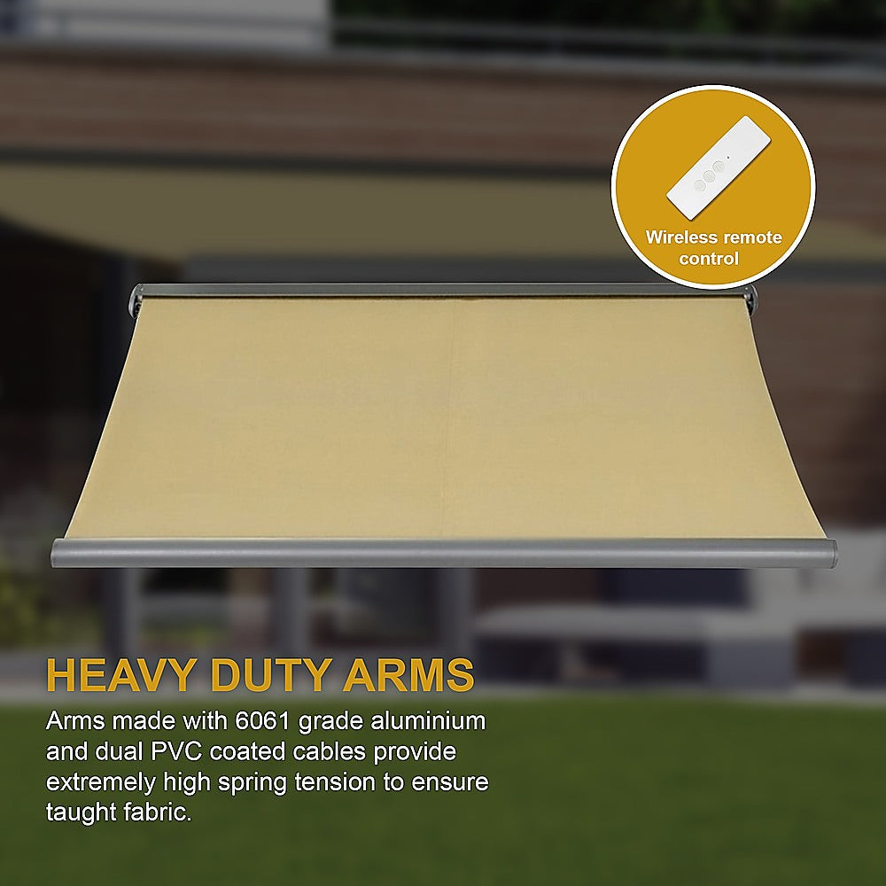 Modern Heavy-Duty Retractable Awning - Full Cassette Motorised